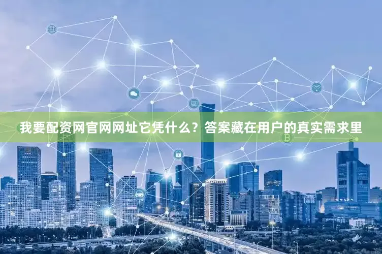 我要配资网官网网址它凭什么？答案藏在用户的真实需求里